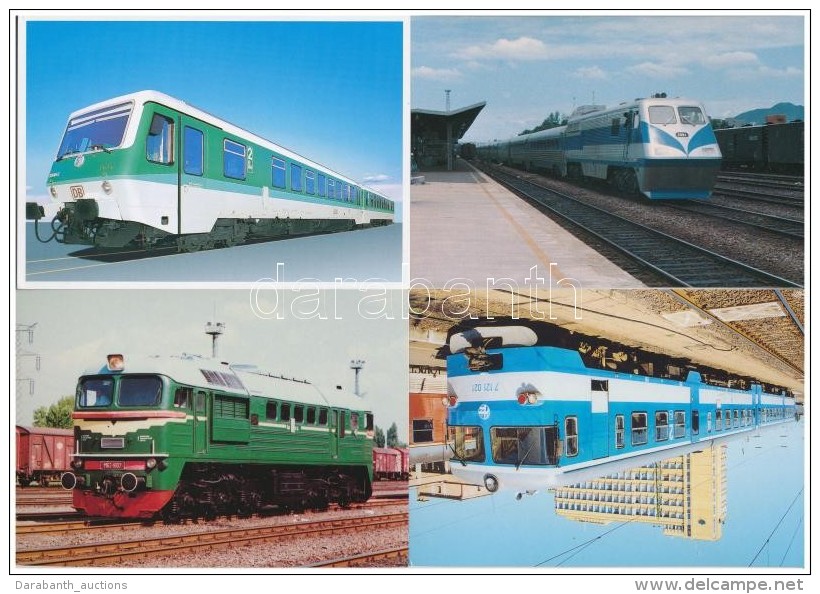 ** * 15 Db MODERN GÅ‘zmozdony, Vas&uacute;t Mot&iacute;vumlap / 15 MODERN Locomotive And Railway Motive Cards - Ohne Zuordnung