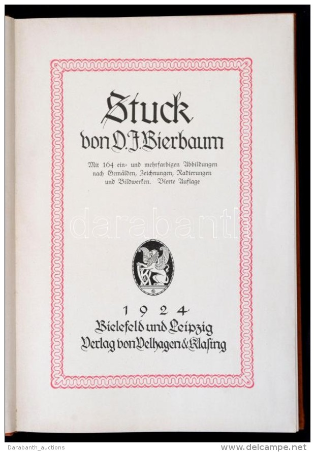 O. J. Bierbaum: Franz Von Stuck. K&uuml;nstler Monographien. Bielfield Und Leipzig, 1924, Velhagen&amp;Klasing.... - Unclassified