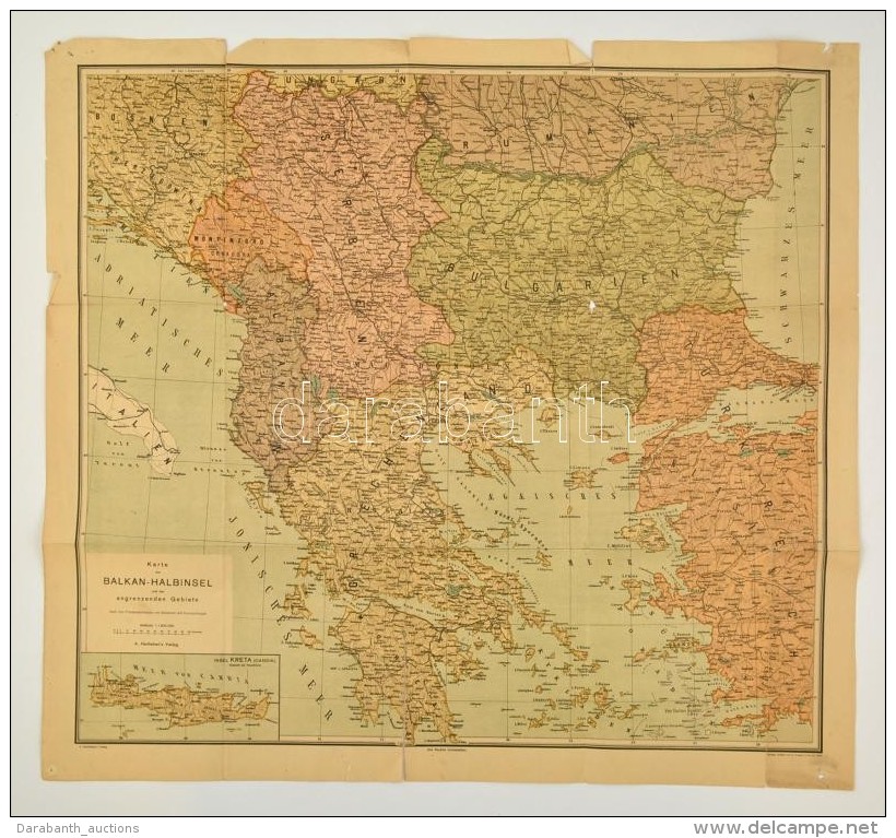 Cca 1917 A Balk&aacute;n-f&eacute;lsziget Politikai-katonai T&eacute;rk&eacute;pe, A Bukaresti &eacute;s... - Sonstige & Ohne Zuordnung