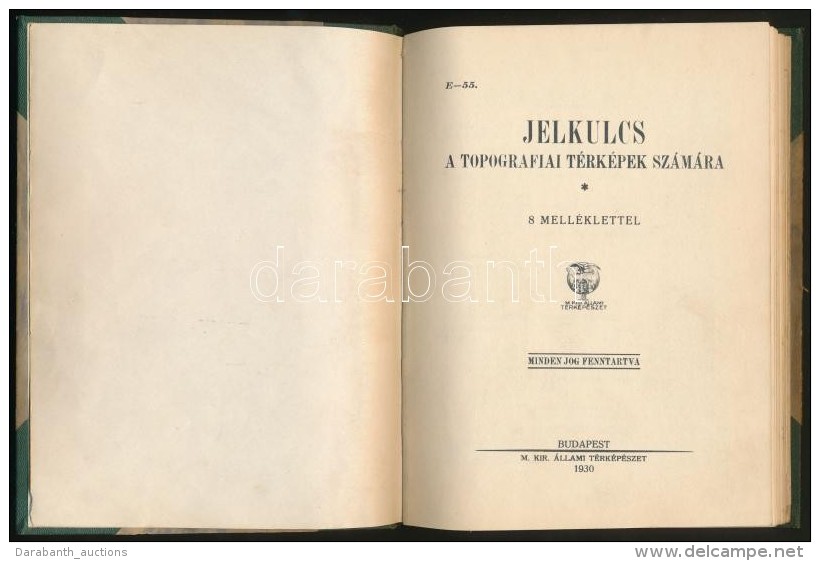 Jelkulcs A Topografiai T&eacute;rk&eacute;pek Sz&aacute;m&aacute;ra. Bp., 1930, Magyar Kir&aacute;lyi &Aacute;llami... - Other & Unclassified