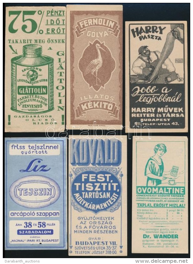 Cca 1920-1940 Vegyes Sz&aacute;mol&oacute;c&eacute;dul&aacute;k, 5 Db, (Frenolin G&oacute;lya, Harry Paszta,... - Advertising