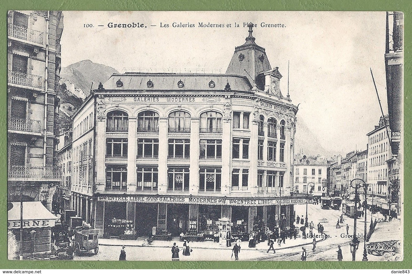 CPA  - ISÈRE - GRENOBLE - LES GALERIES MODERNES ET LA PLACE GRENETTE - Animation - Galeries Modernes / 100 - Grenoble