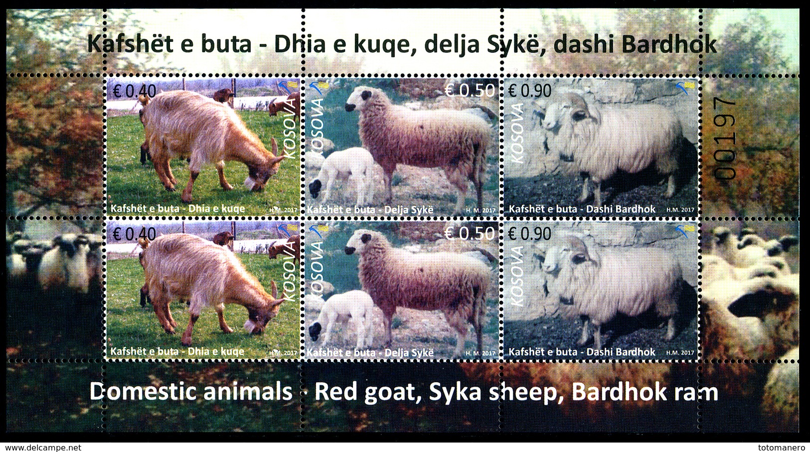 REPUBLIC OF KOSOVO 2017 Domestic Animals, Sheetlet** - Kosovo