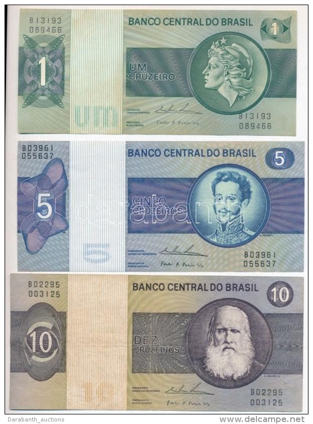 Braz&iacute;lia 1975. 1C + 1974. 5C + 1979. 10C T:I--III
Brasil 1975. 1 Cruzeiro + 1974. 5 Cruzeiros + 1979. 10... - Ohne Zuordnung