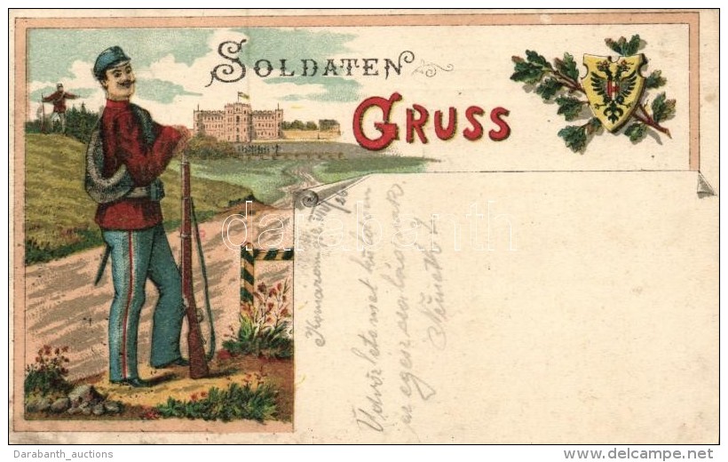 T2/T3 Soldaten Gruss / Austrian Soldier, Military Propaganda; Floral Litho - Non Classificati