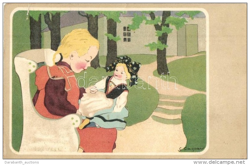 T4 Children Litho Art Postcard S: G. Caspar (b) - Ohne Zuordnung