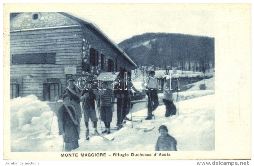 T2 Monte Maggiore, Rifugio Duchessa D'Aosta / Duchess Aosta Rest House, Skiers - Ohne Zuordnung