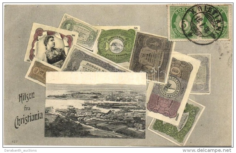T2/T3 Oslo, Christiania, Harbor, Norwegian Currency And Banknotes, TCV Card (EK) - Ohne Zuordnung