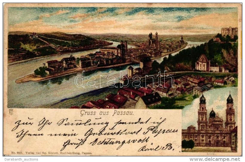 T2 1899 Passau, Dom; Verlag Gg. Kleiter / Cathedral, Litho (fl) - Ohne Zuordnung