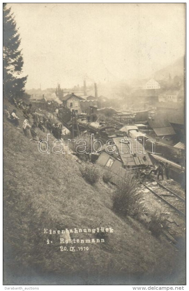 T2 1910 Rottenmann, Eisenbahnungl&uuml;ck / Railway Disaster, Train Wreck, Photo - Ohne Zuordnung