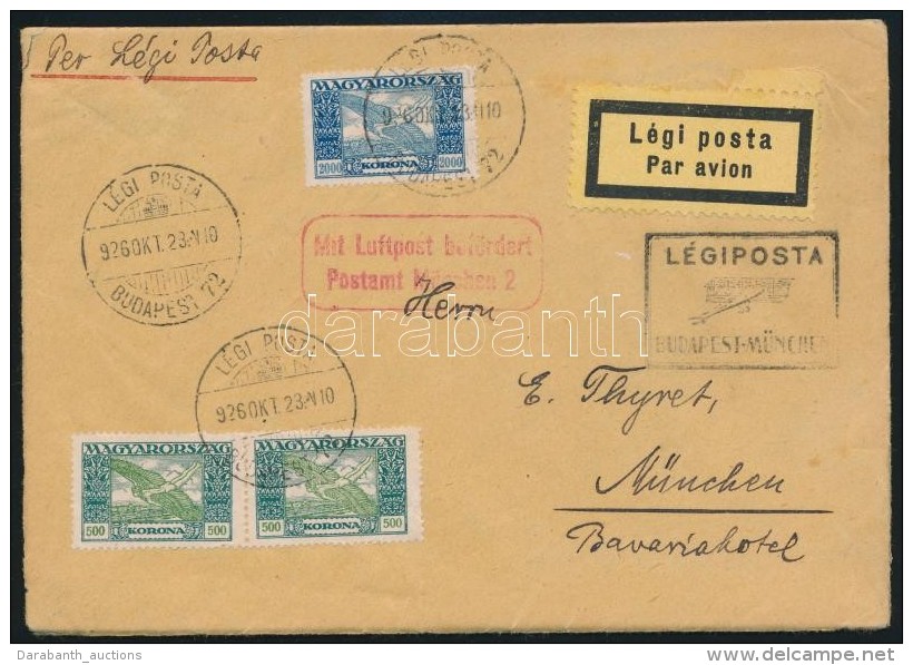 1926 Nyomtatv&aacute;ny M&uuml;nchenbe 'L&Eacute;GIPOSTA BUDAPEST-M&Uuml;NCHEN' L&eacute;gi... - Other & Unclassified