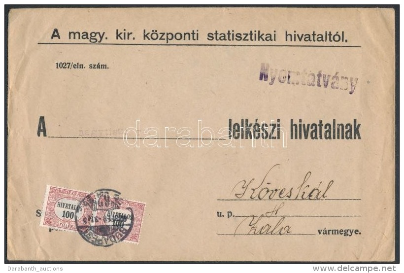 1923 (6. D&iacute;jszab&aacute;s) 2. S&uacute;lyfokozat&uacute; Nyomtatv&aacute;ny Hivatalos 2 X 100f... - Other & Unclassified