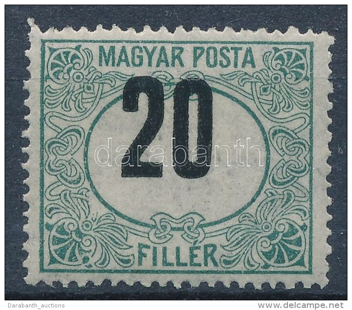 ** 1920 Magyar Posta Port&oacute; 20f Felfel&eacute; Tol&oacute;dott &eacute;rt&eacute;ksz&aacute;m - Other & Unclassified