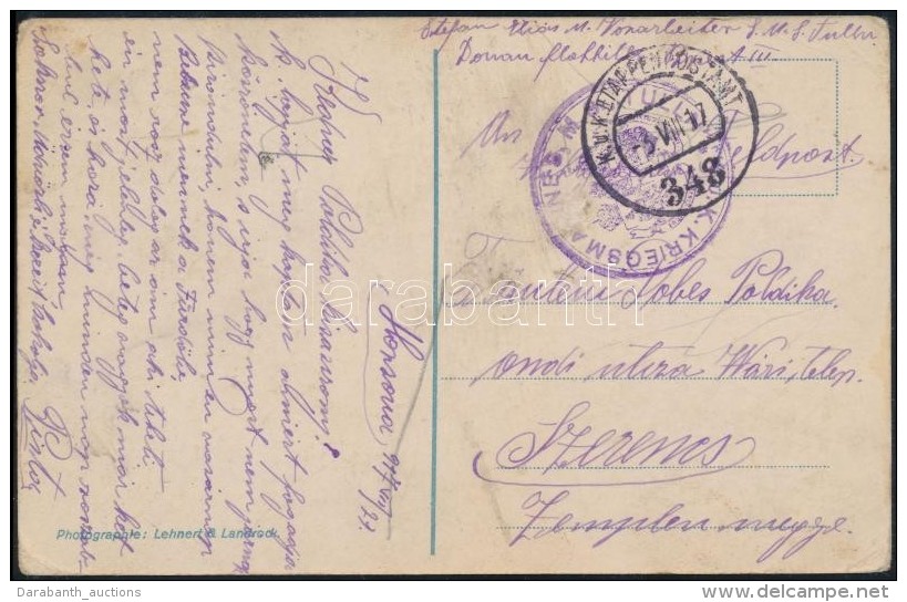 1917 K&eacute;peslap / Postcard 'K.U.K. KRIEGSMARINE S.M.S. TULLN' + 'FP 343' - Altri & Non Classificati