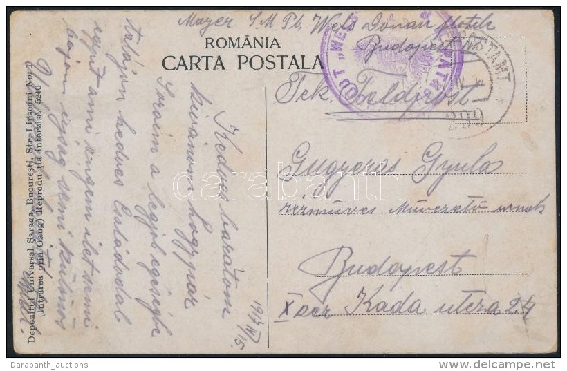 1917 K&eacute;peslap 'S.M PATROUILLENBOOT WELS' Dunai Flottilla Å‘rhaj&oacute;r&oacute;l / Postcard From Danube... - Sonstige & Ohne Zuordnung