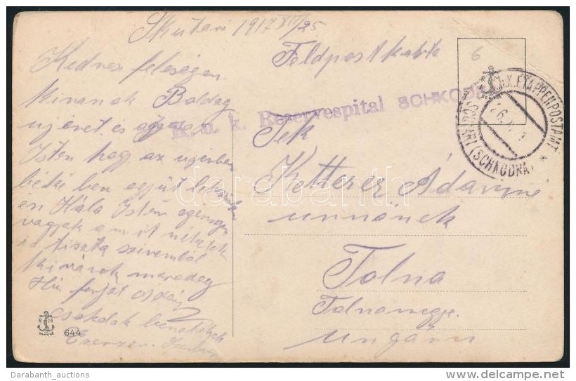 1917 T&aacute;bori Posta K&eacute;peslap 'K.u.k. Reservespital SCHKODRA' + 'EP SCUTARI (SCHKODRA)' - Other & Unclassified