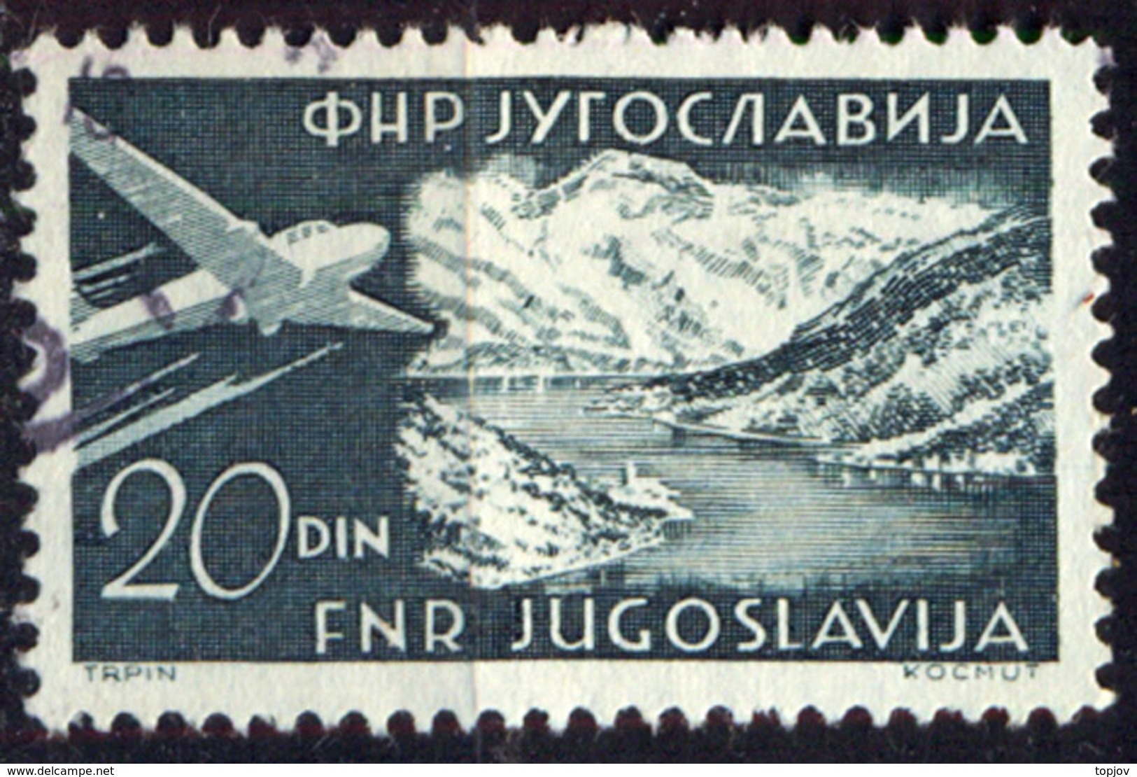 YUGOSLAVIA - JUGOSLAVIA - AIRMAIL  20 Din  Perf.  L 12½ - Used - 1951 - Aéreo