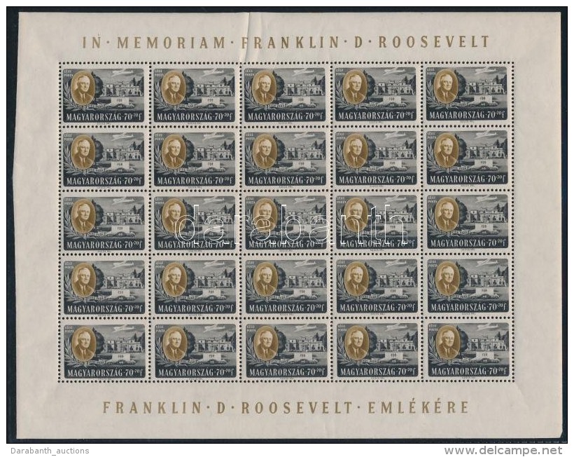 ** 1947 Roosevelt Sor 25-&ouml;s &iacute;vekben, &aacute;tlagn&aacute;l Szebb &aacute;llapotban (300.000) - Other & Unclassified