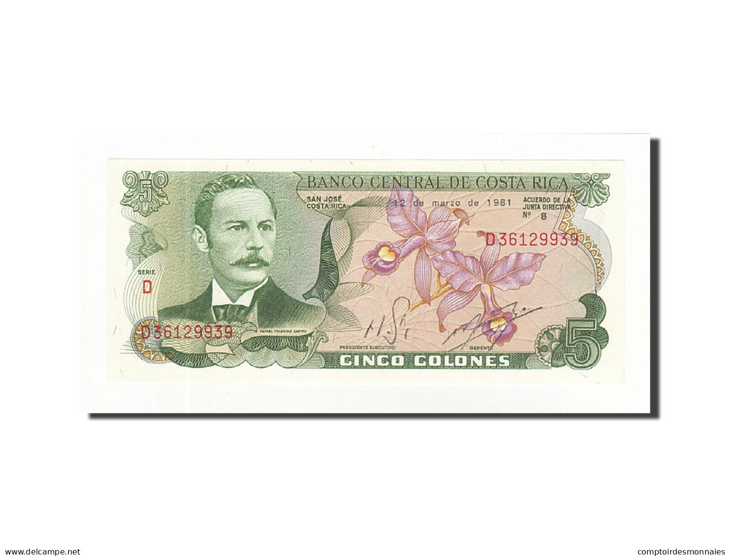 Billet, Costa Rica, 5 Colones, 1981-03-12, KM:236d, NEUF - Costa Rica