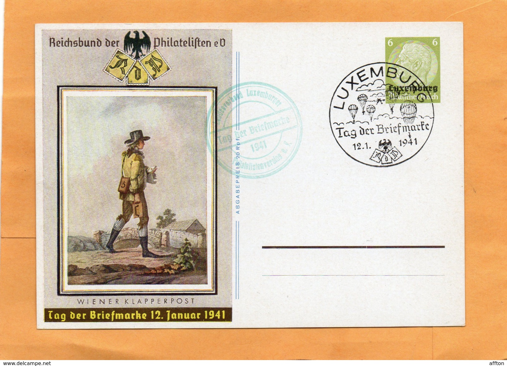 Luxembourg WW2 Card - 1940-1944 German Occupation