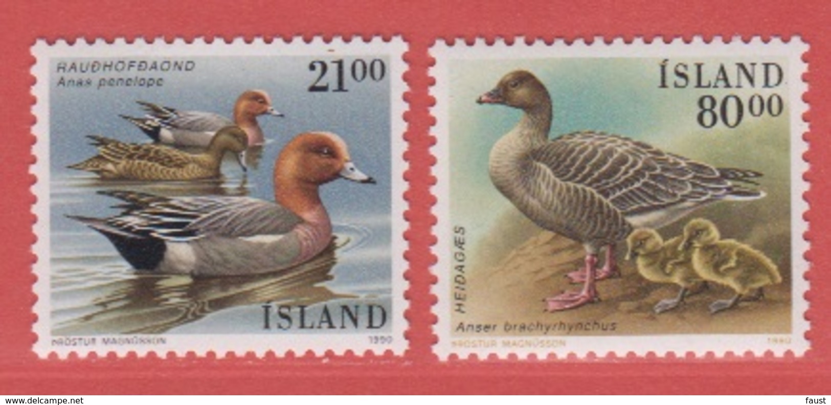 1990 ** Islande  (sans Charn., MNH, Postfrish)  Yv  675/6		Mi  722/3		FA  751/2 - Ungebraucht