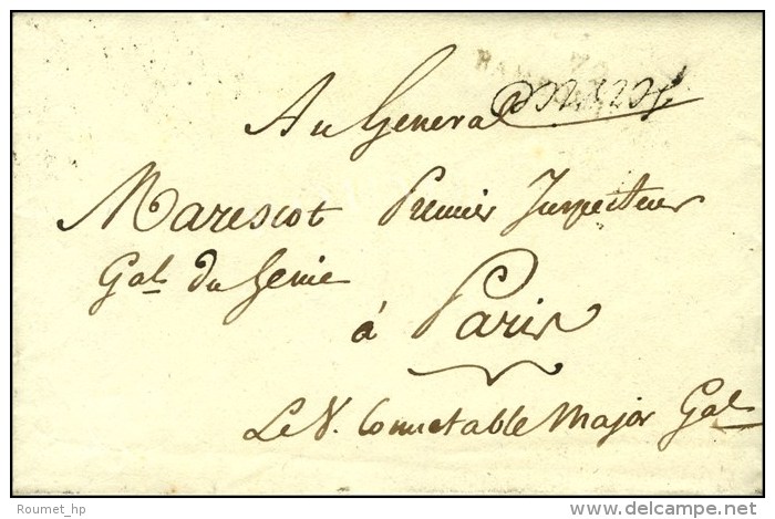 Franchise Manuscrite '' Le V Conn&eacute;table Major Gal '' (Berthier) (S. N&deg; 1758) Sur Lettre Avec Texte... - Autres & Non Classés