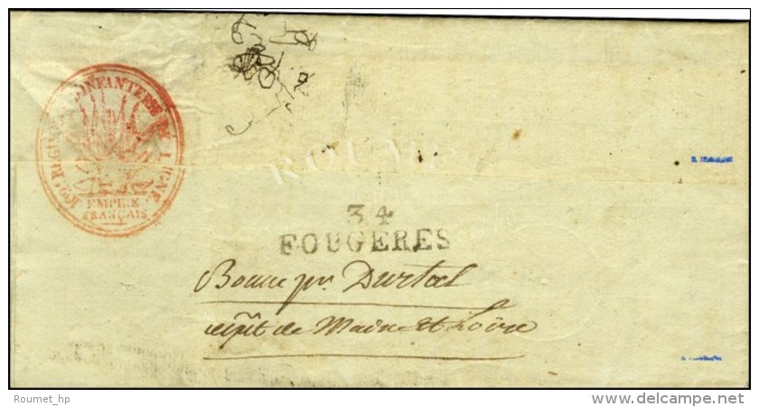 Franchise Manuscrite Du 102&egrave;me R&eacute;giment D'Infanterie (cachet Orn&eacute; Rouge Au Verso) Sur Lettre... - Autres & Non Classés