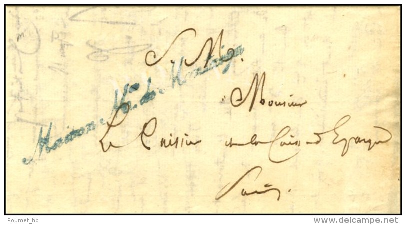 Franchise Bleue Maison Mre De Montaigu (S. N&deg; 4875) Sur Lettre Avec Texte Dat&eacute; De Paris. 1831. - TB. - Autres & Non Classés