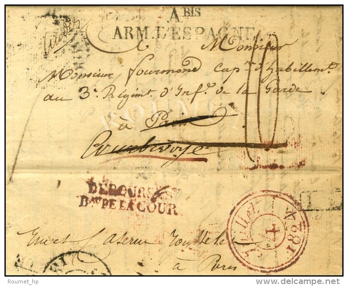 A Bis / ARM. D'ESPAGNE Sur Lettre Avec Texte Dat&eacute; De San Sebastien Adress&eacute;e &agrave; Paris Puis... - Army Postmarks (before 1900)