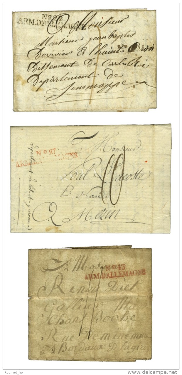 Lot De 3 Marques Postales De L'Arm&eacute;e D'Allemagne. - B / TB. - Marques D'armée (avant 1900)