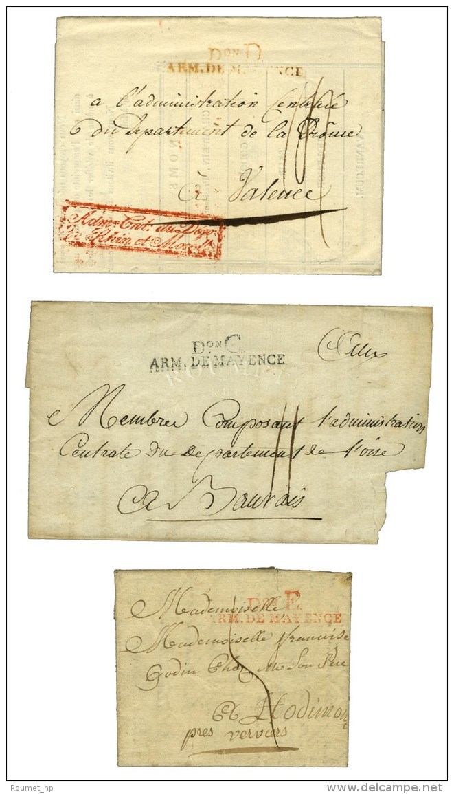 Lot De 3 Marques Postales De L'Arm&eacute;e De Mayence. - B / TB. - Marques D'armée (avant 1900)