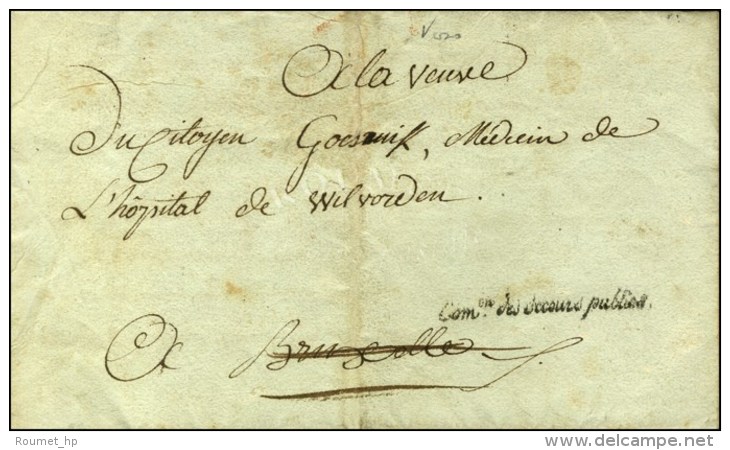 Lettre En Franchise De La Commision Des Secours Publics Avec Texte Dat&eacute; De Paris Le 19 Messidor An 3... - Marques D'armée (avant 1900)