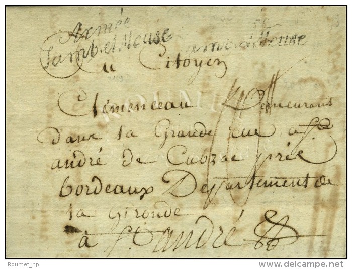 Arm&eacute;e / Samb Et Meuse Sur Lettre Avec Texte Dat&eacute; De Cologne. 1796. - TB / SUP. - Marques D'armée (avant 1900)