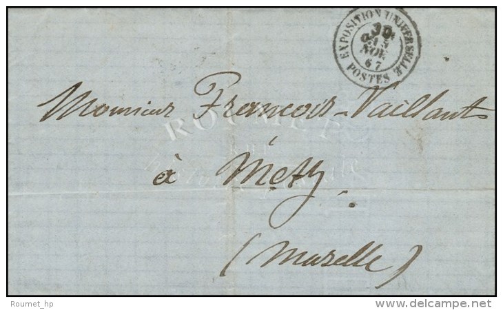 C&agrave;d Taxe 30c EXPOSITION UNIVERSELLE / POSTES Sur Lettre Pour Metz. 1867. - TB / SUP. - RR. - Lettres Civiles En Franchise