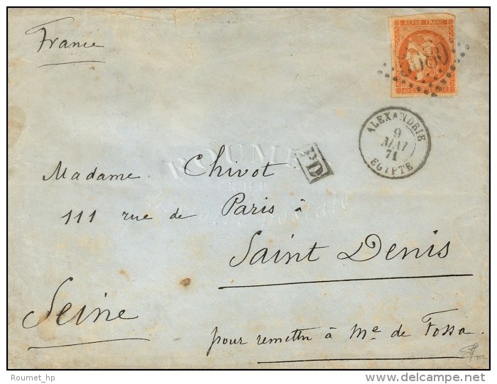 Lettre D'Alexandrie Pour St Denis, Pour Remettre &agrave; Me De Fossa (&agrave; Paris). GC 5080 / N&deg; 48 (infime... - Guerre De 1870
