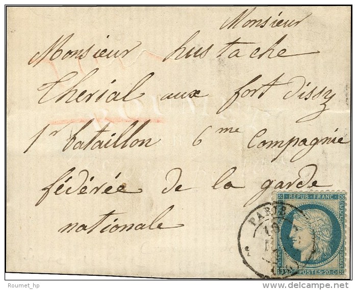 C&agrave;d De Rayon 1 PARIS (60) 10 MAI 71 / N&deg; 37 Sur Lettre Pour Un Militaire Au Fort D'Issy. Tr&egrave;s... - Guerre De 1870