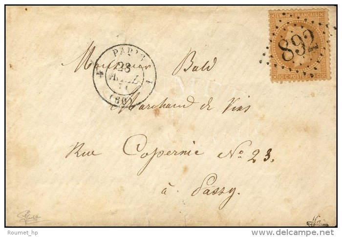 GC 892 (Paris / La Chapelle St Denis ) / N&deg; 28 C&agrave;d De Rayon 1 PARIS 1 (60) 28 AVRIL 71 Sur Lettre Pour... - Guerre De 1870