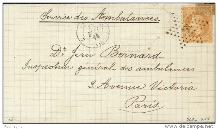 Etoile 4 / N&deg; 28 C&agrave;d De Rayon 7 PARIS 7 (60) 13 MAI 71 Sur Lettre Locale. Au Recto, Mention '' Service... - Guerre De 1870
