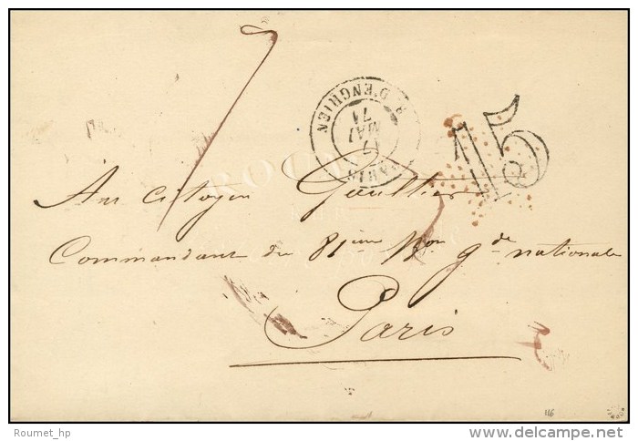 C&agrave;d Provisoire (sans Section De Lev&eacute;e) PARIS / R. D'ENGHIEN 17 MAI 71. Taxe 15 DT Annulant Une... - Guerre De 1870