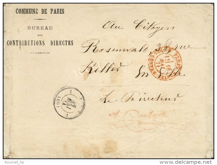 C&agrave;d De Rayon 1 PARIS 1 (60) 10 MAI 71 Sur Lettre En Franchise Du Bureau Des Contributions Directes Pour... - Guerre De 1870