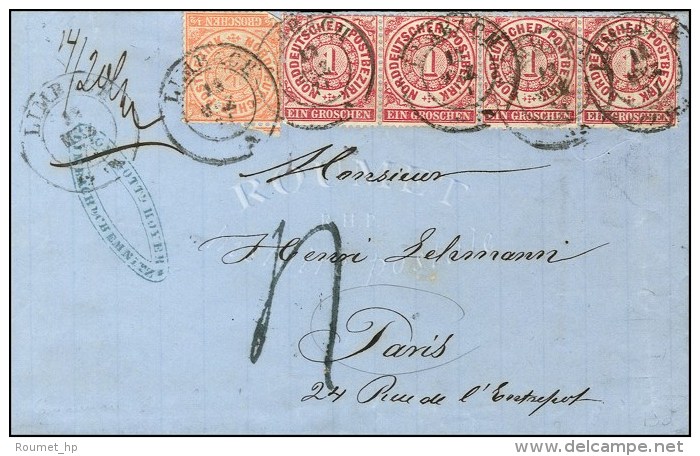C&agrave;d LIMBACH 18 MARS 71 / TP AIL 1/2 G + 1g (4) Sur Lettre Insuffisamment Affranchie Pour Paris, Taxe Tampon... - Guerre De 1870