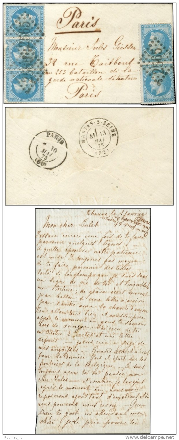 Boule De Moulins Avec Texte Dat&eacute; De Thoune (Suisse) Le 2 JANV. 71 Achemin&eacute;e Jusqu'&agrave; Moulins.... - Guerre De 1870