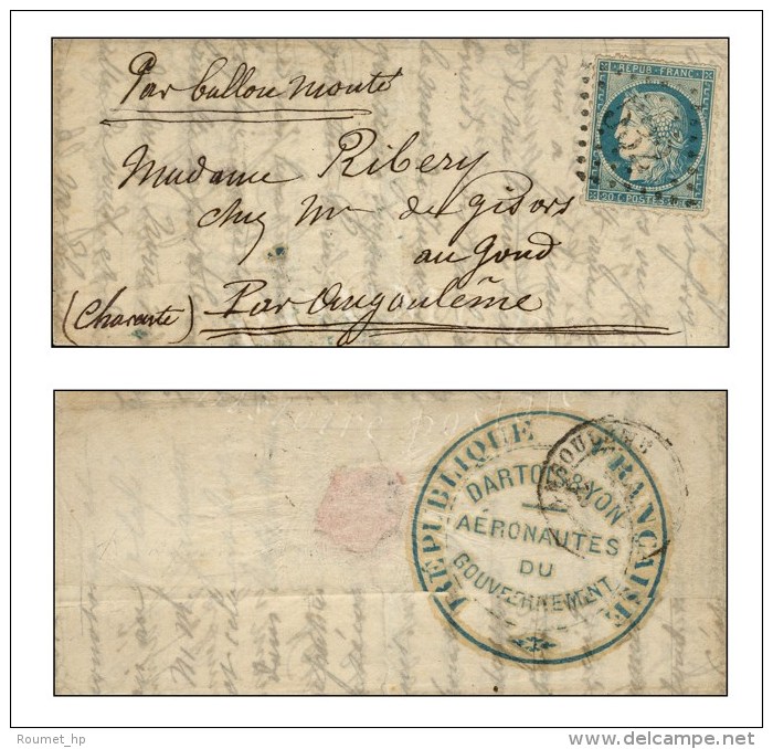 Lettre Avec Texte Dat&eacute; De Paris Le 22 D&eacute;cembre 1870 Pour Angoul&egrave;me (Charente), GC 532... - War 1870