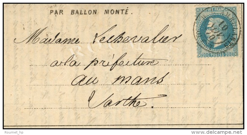 C&agrave;d BAU AMBULANTS / OUEST 10 NOV. 70 / N&deg; 29 Sur D&eacute;p&ecirc;che Ballon N&deg; 3, Au Verso... - Guerre De 1870
