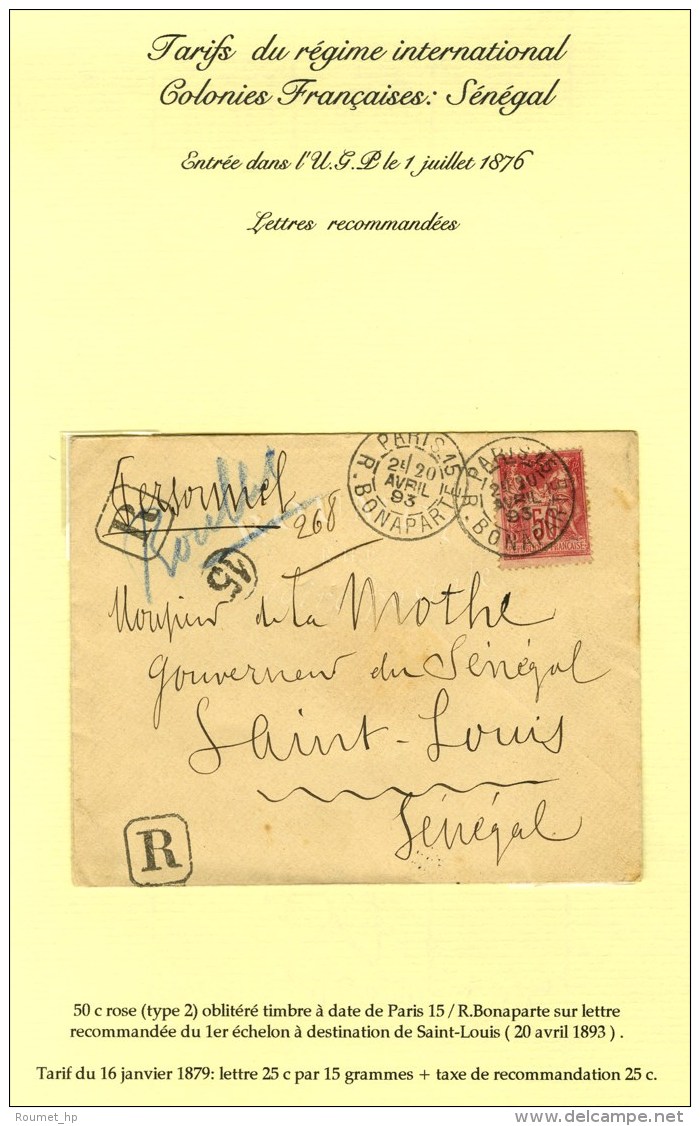 C&agrave;d PARIS 15 / R. BONAPARTE 20 AVRIL 93 / N&deg; 98 Sur Lettre Recommand&eacute;e Adress&eacute;e Au... - Autres & Non Classés