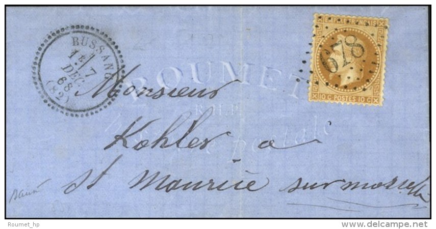 GC 678 / N&deg; 28 C&agrave;d T 23 BUSSANG (82) Sur Lettre Locale Pour St Maurice Sur Moselle. 1868.... - 1863-1870 Napoléon III Lauré