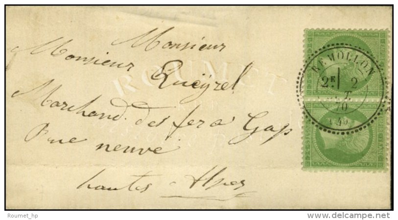 C&agrave;d T 24 REMOLLON (4) / N&deg; 20 Paire Sur Lettre Locale Pour Gap. 1870. - SUP. - R. - 1862 Napoléon III