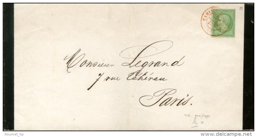C&agrave;d Rouge SC PARIS SC (60) / N&deg; 20 Sur Imprim&eacute; Complet De Paris Pour Paris. 1870. - SUP. - RR. - 1862 Napoléon III.