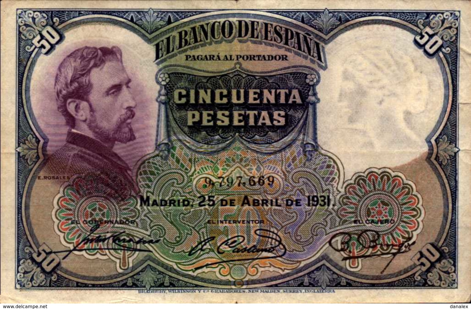 ESPAGNE 50 PESETAS Du 25-4-1931 Pick 82  XF/SUP - 100 Pesetas