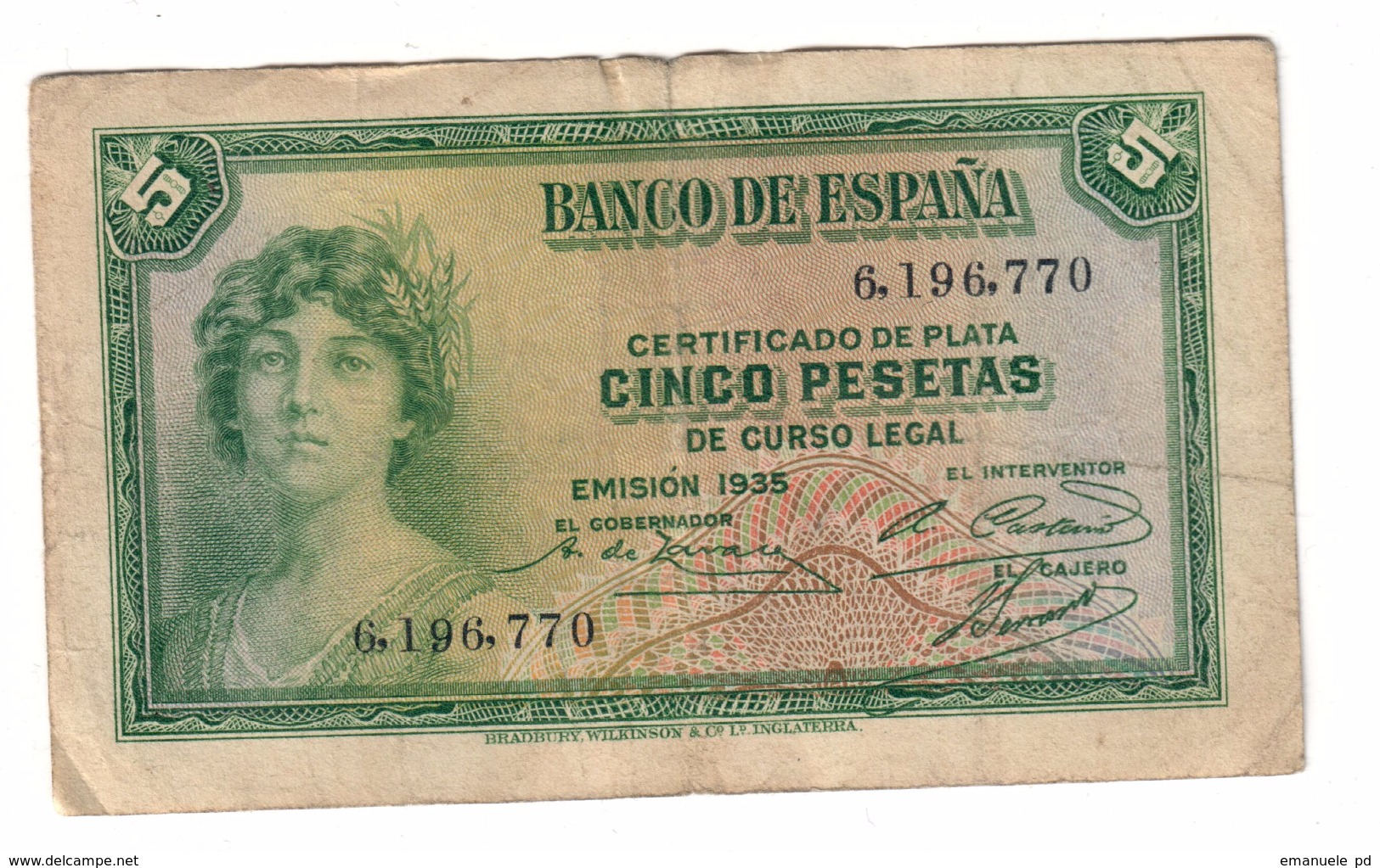 Spain 5 Pesetas 1935 - 5 Pesetas